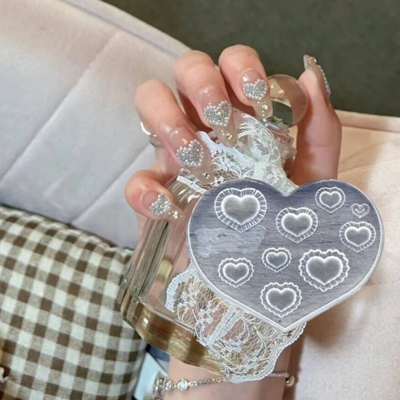 4 Pieces Manicure Silicone Mold Reusable Valentine's Day Versatile And Gentle Love Rose Party Nail Decoration Nail Salon 6