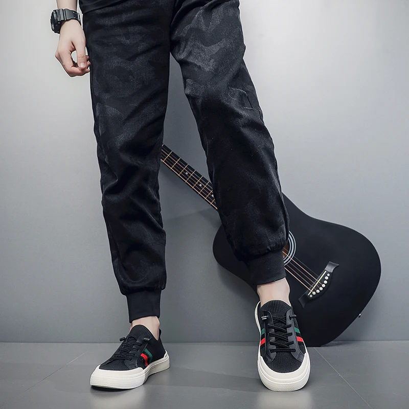 2025 New Men's Casual Mesh Sports Shoes - Summer Breathable Running Shoes with Color Blocked Stripe Design Flat Shoes Designer 4