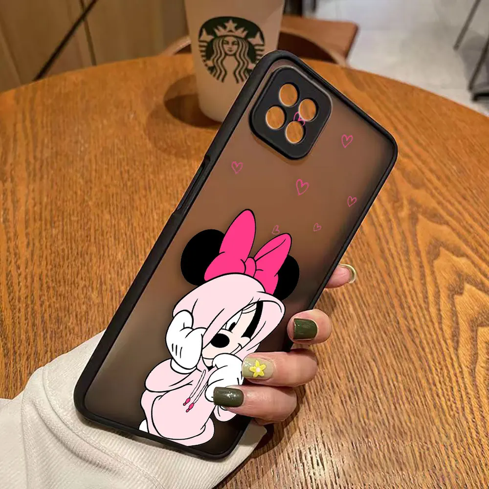 Matte Case for OPPO A97 A96 A95 A94 A93 A92 A78 A74 A73 A72 A57 A55 A54 A53 A17 A16 4G 5G Case Mickey Minnie Mouse Anime Cartoon