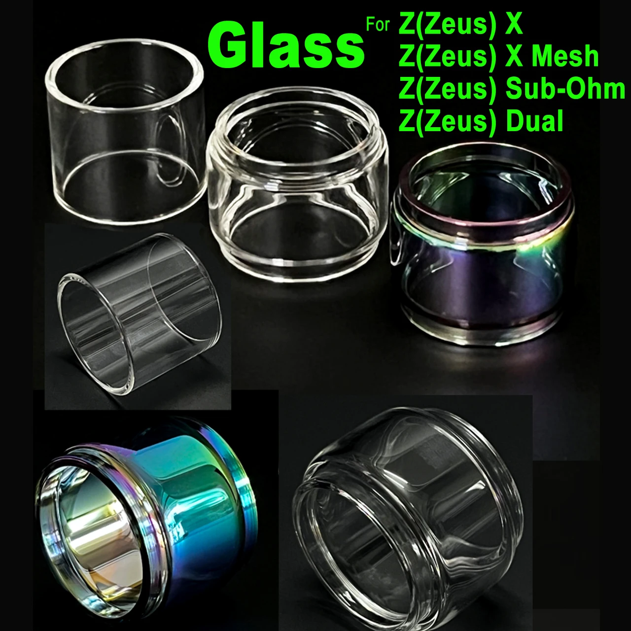 

Bubble/Fat/Straight Replacement Glass Tube Transparent/Rainbow For ZX/Z/Zeus X/SubOhm/Sub-Ohm/Dual/II X Mesh Glass Decorations