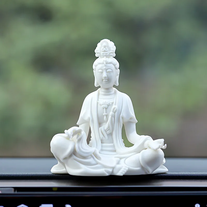 Qiao Lin White Porcelain Guanyin Ornament, Ceramics Kuan Yin Statues, Buddhism Adornment Statue, Home Decoration Accessories
