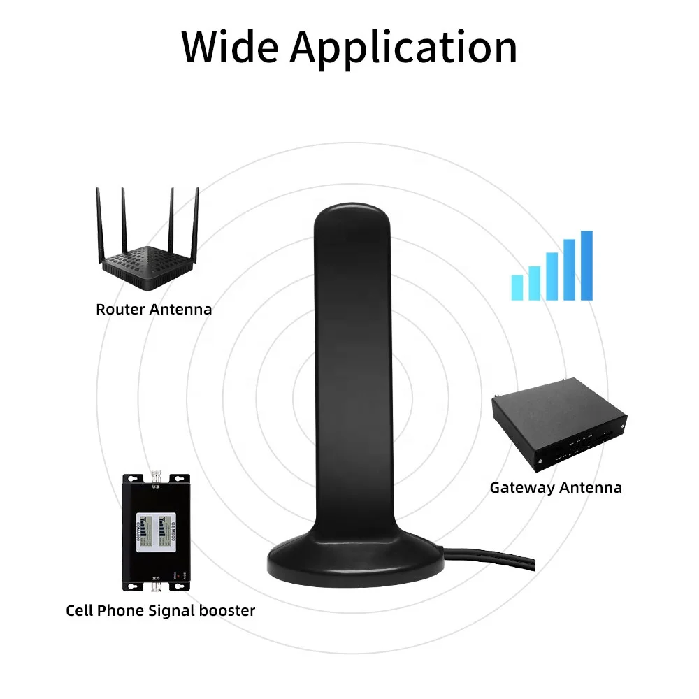 2X2 MIMO 4G LTE 5G Antenna 12dBi Dual SMA Male / TS9 / CRC9 Connectors Magnetic Base 600-6000MHz Omni Waterproof Paddle Antenna