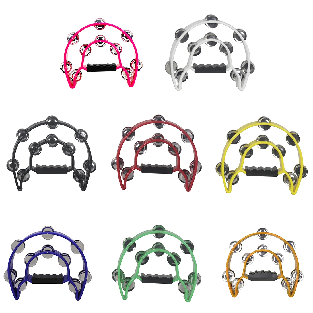 Description Picture 2 of itemHand Bell Orff Instruments Tambourine Double Layer Hand Bell Drum Percussion Instrument Kids Musical Gift Educational Toys Party