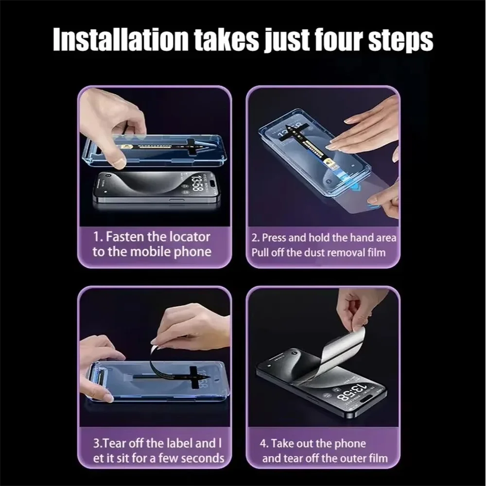 Oleophobic Coating Easy Installation Tempered Glass Screen Protector - 3 Pack