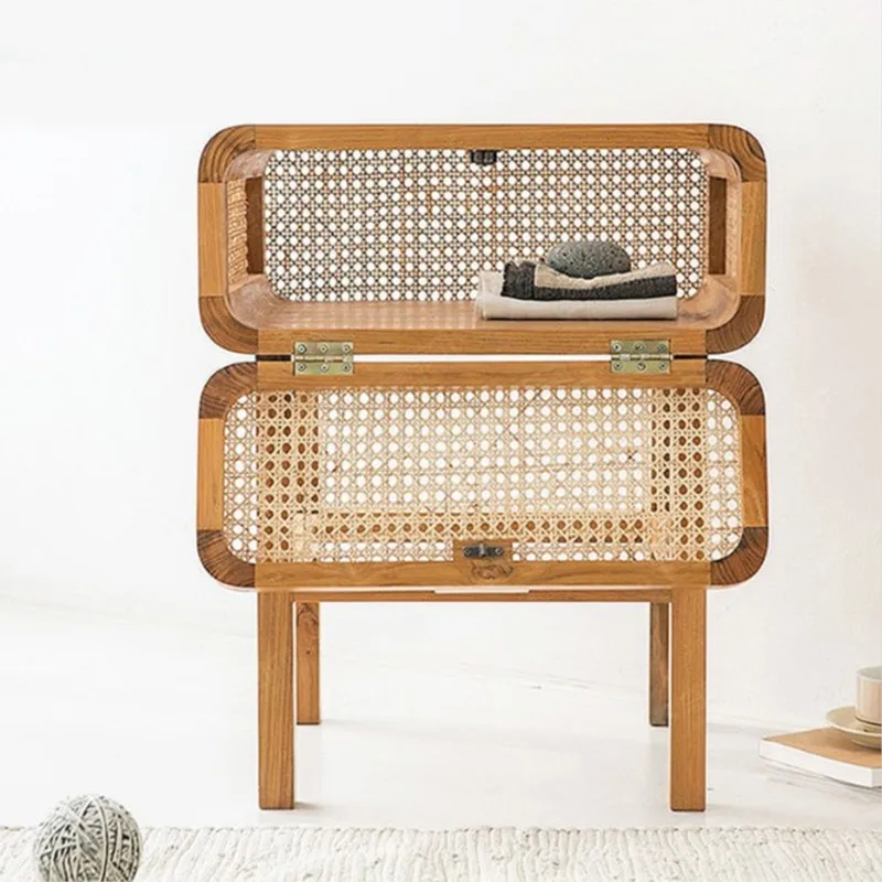 Rattan Retro Bedside Table