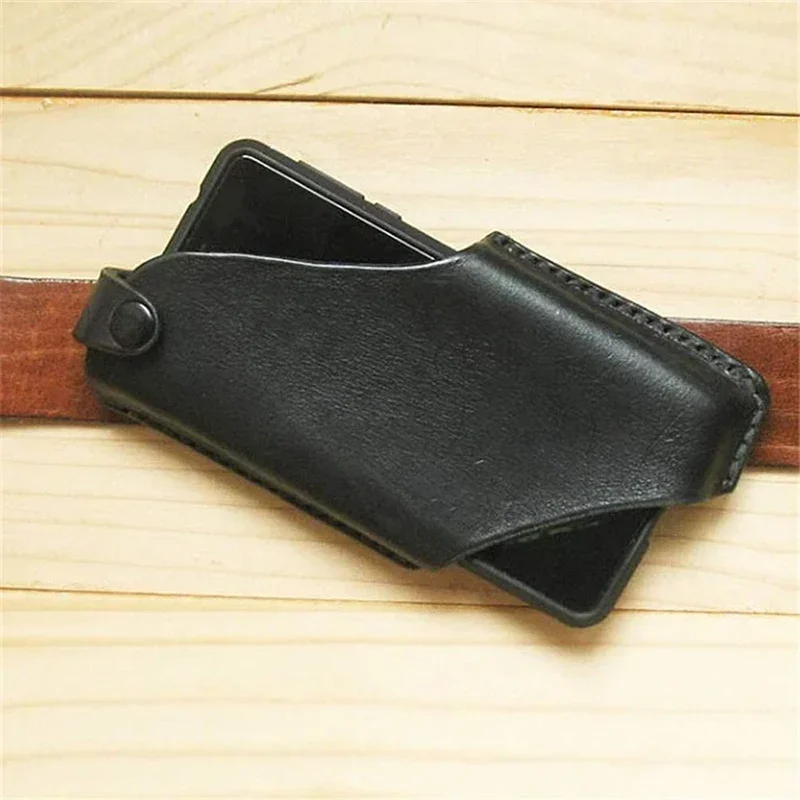 Men Phone Case Holster Cellphone Loop Holster Belt Waist Bag Props Leather Purse Phone Wallet Running Pouch Travel Camping Bags