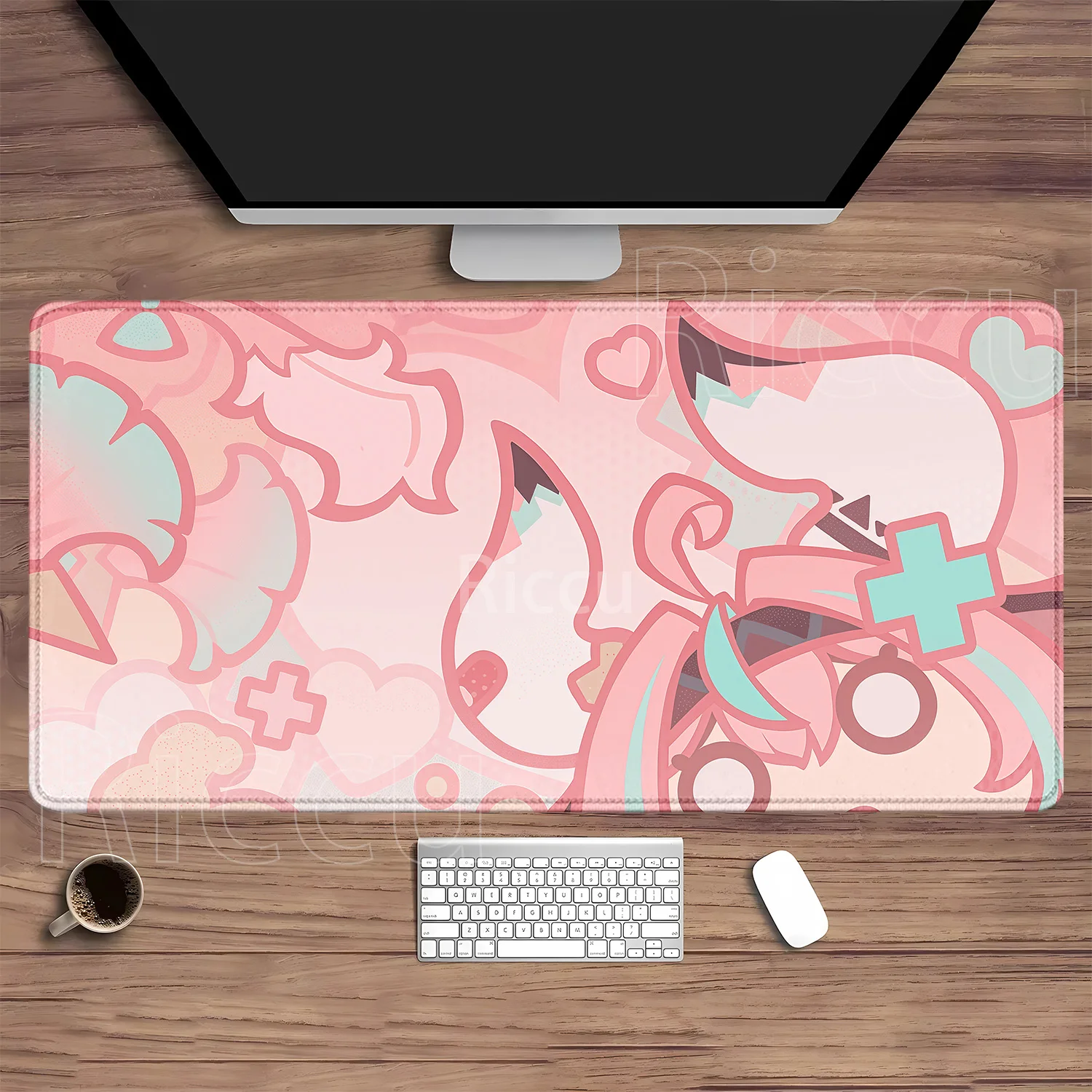 Varesa Columbina Furina Genshin Impact Pattern Gaming Mouse Pad - Large Rubber HD Printed Desk Mat