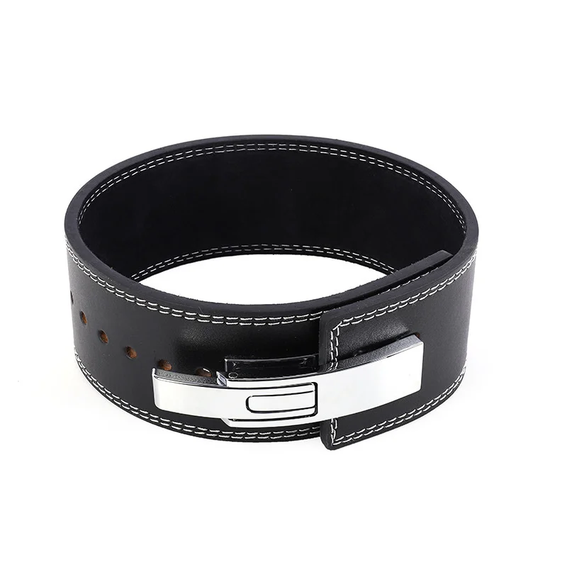

High Quality Lever Buckle Fitness Belt Waist Protection Deadlift Weightlifting For Exercise Training Power Lifting Belt Leather