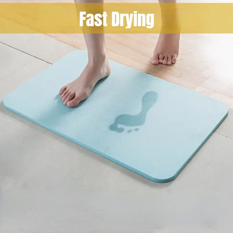 Diatomite Mat Diatomaceous Earth Bath Mat Super Absorbent Non Slip Quick  Drying Bath Shower Rug Door