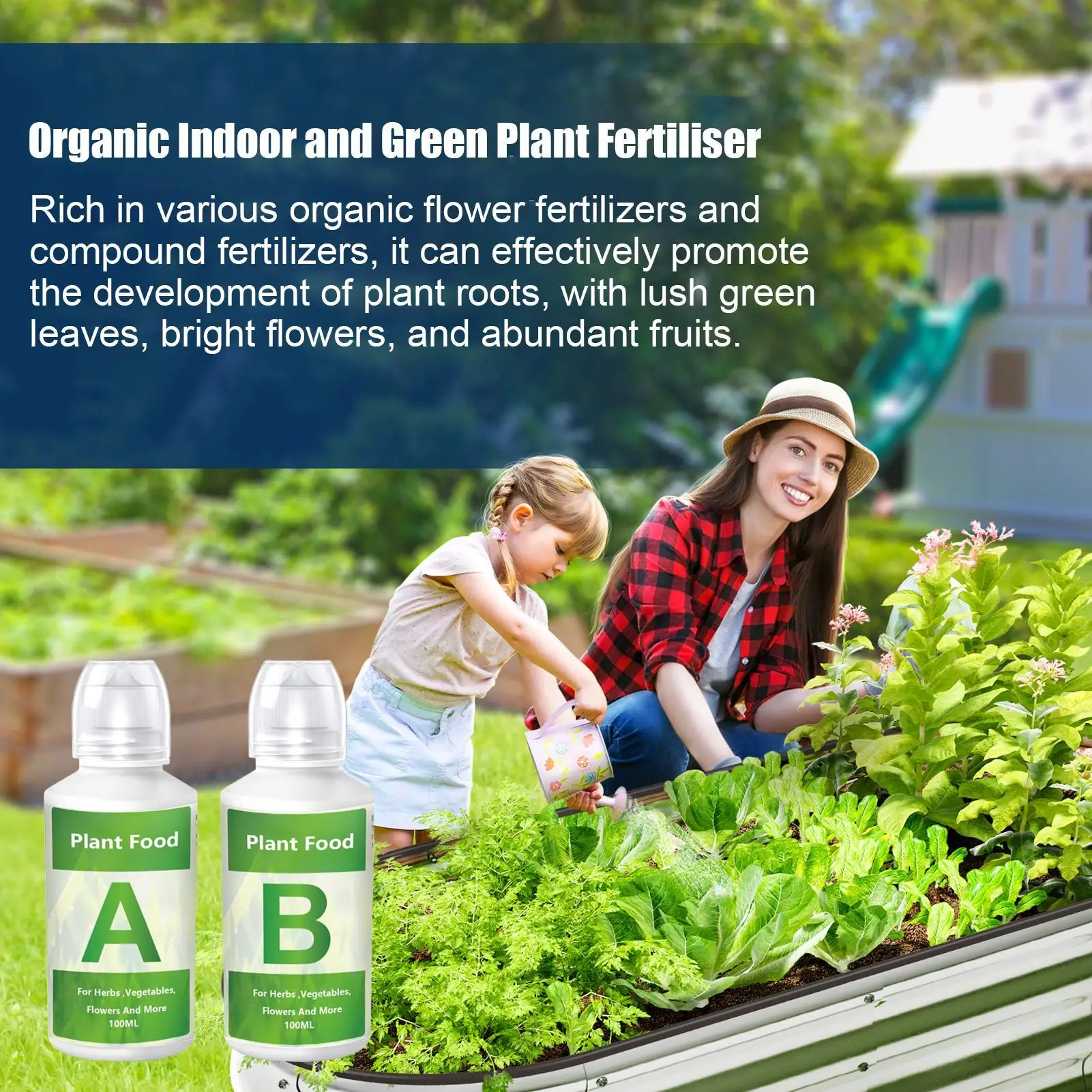 2pcs Fertilizer A and B Hydroponic Garden Plant Food Plant Fertilizer For Flowers Vegetables Grass Nutrients