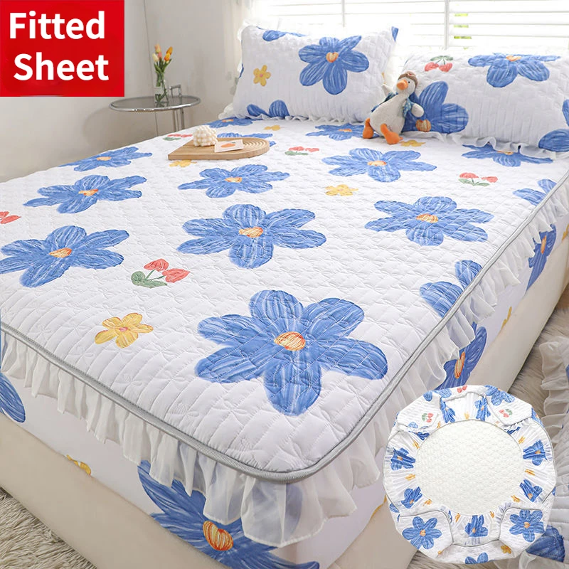 

Four Seasons Lace Lace Bedding Cover with Cotton Fitted Sheet Polyester Fiber Wash Cotton Bed Protector Cover