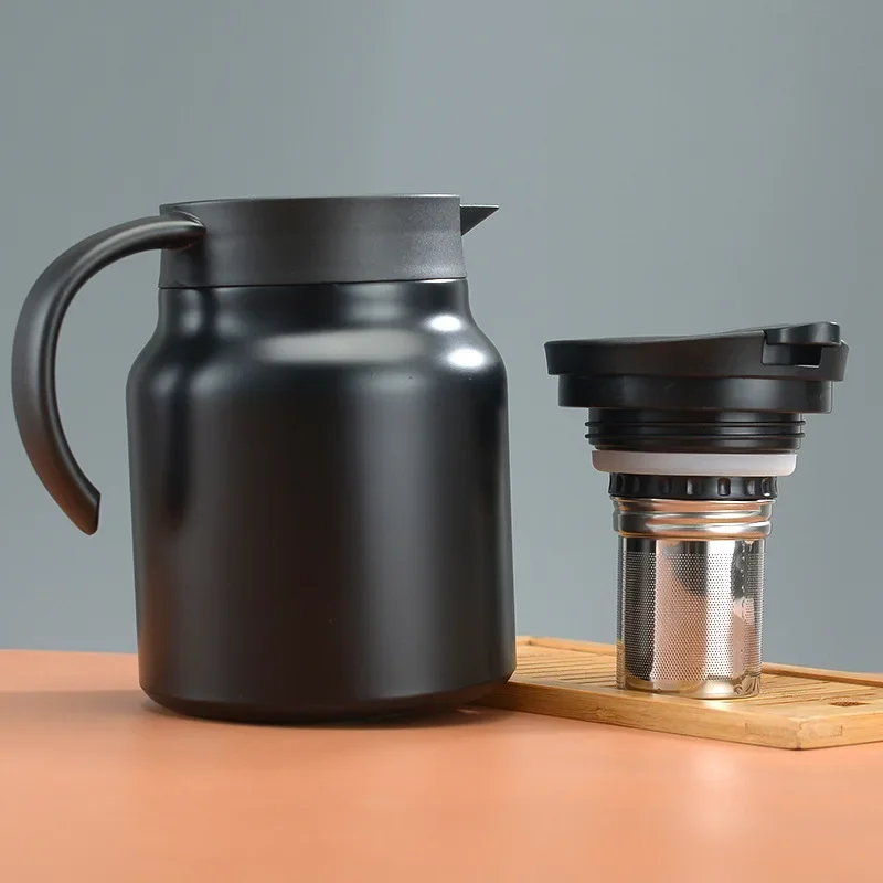 Portable Stainless Steel Thermos Teapot 1000ML Thermal Insulated With Debris Filter For Home Office tea pot