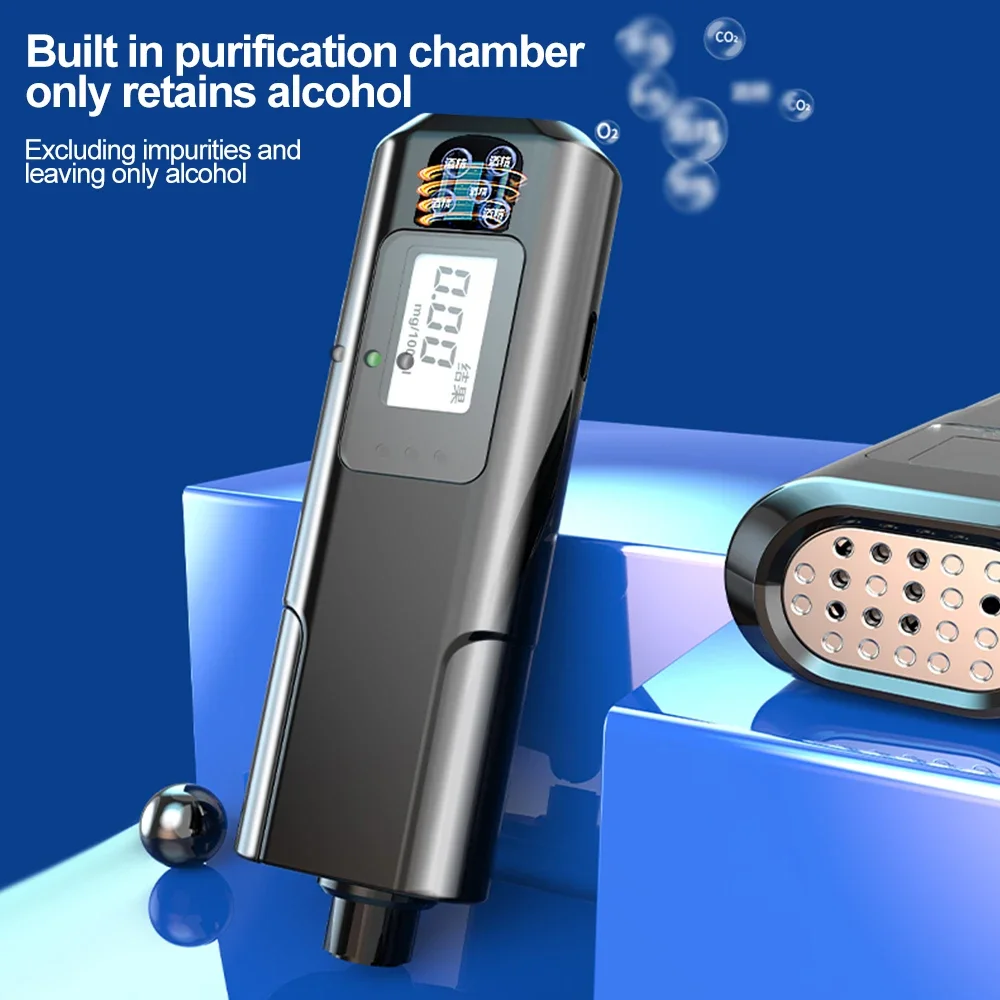 Non-Contact Alcohol Tester Portable Alcoholimeter Digital LCD Screen Accuracy Breathalyzer Diagnostic Tool Alcohol Tester Breath Alcohol Tester