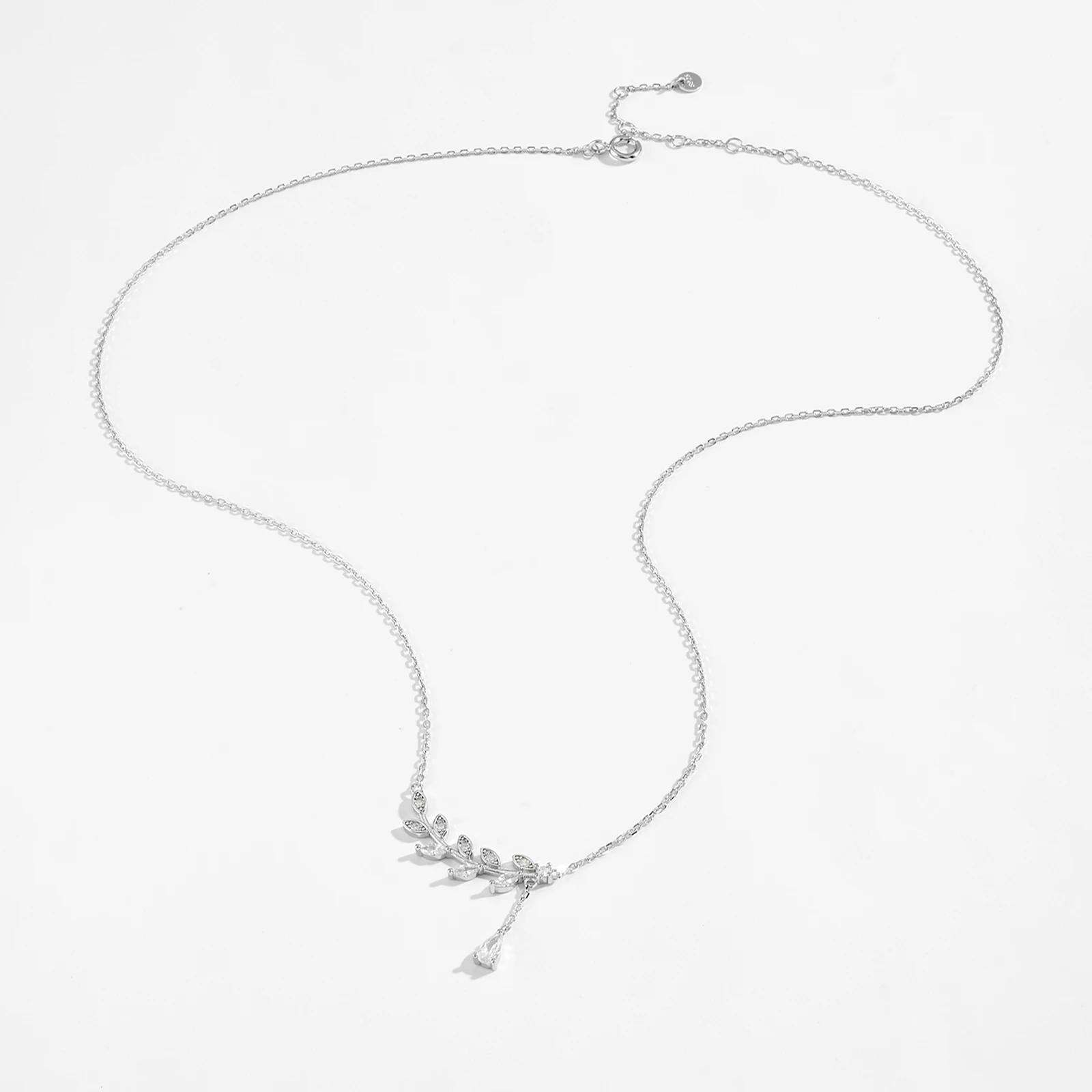 ANDYWEN 925 Sterling Silver Gold Leafs Zircon CZ Pendant Necklace Long Chain Women Drop Fine Jewelry 2023 Crystal Luxury Jewelry 3