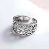 Bague Girlbible en argent sterling 925 pour femme, couple, minimaliste, faite à la main, rétro, avec pierre noire, bijoux de fête, cadeau, anti-allergie
