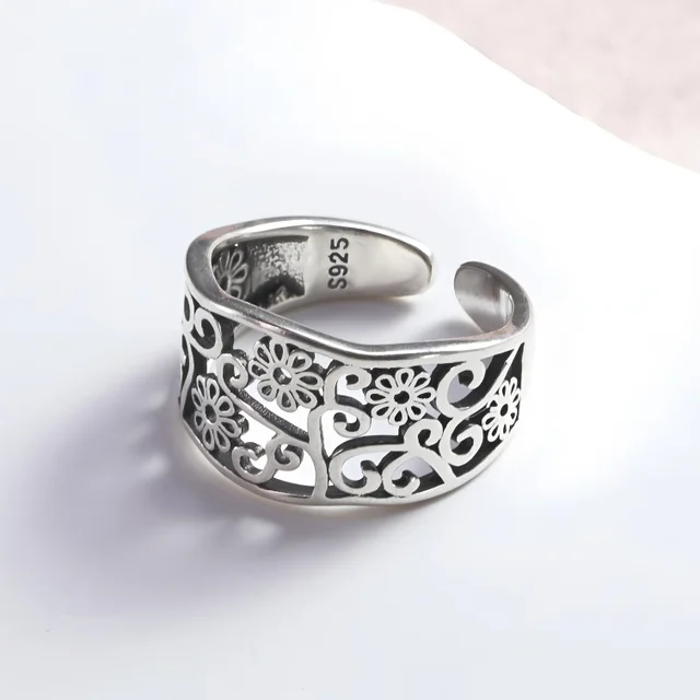 Bague Girlbible en argent sterling 925 pour femme, couple, minimaliste, faite à la main, rétro, avec pierre noire, bijoux de fête, cadeau, anti-allergie