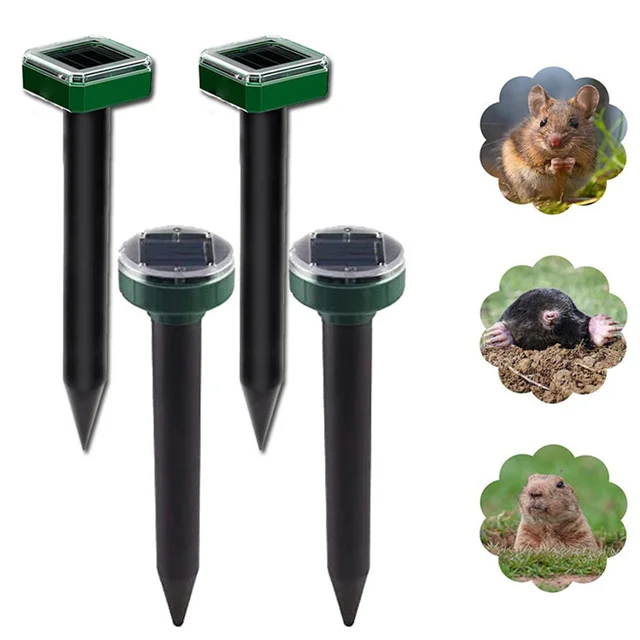 Kültéri Napenergia -Hajtású Ultrahangos Rezgés Kártevőirtó Gopher Vole Kígyó Rágcsáló Üldöző Visszatartó Gyep Kerti Kártevőirtás - Image 6
