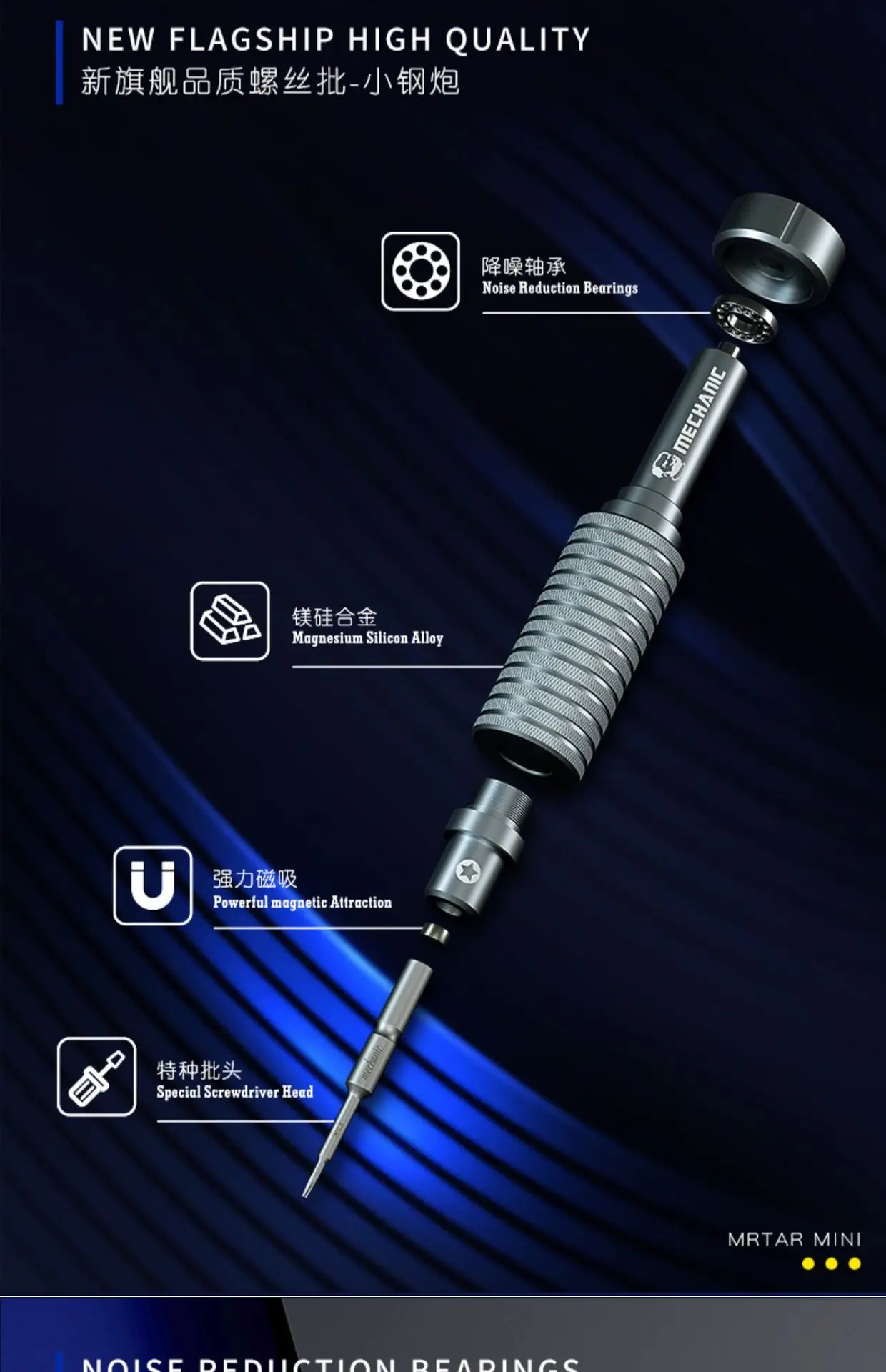Description Picture 2 of itemMechanic 6 in 1 iShell Max Mortar Mini Screwdriver Set Powerful Magnetic Hardness Precision Magnesium Silicon Alloy Screwdriver