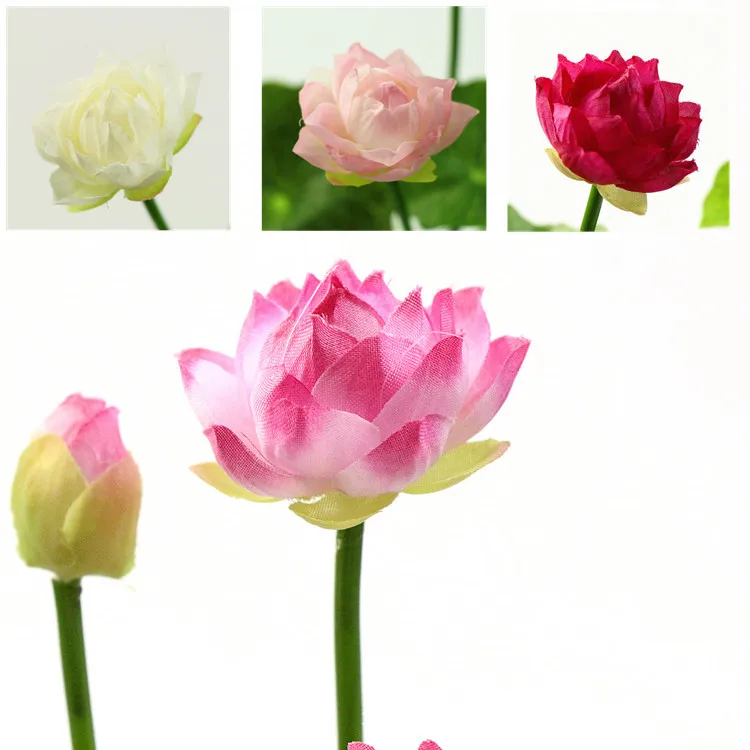 Mini Artificial Lotus Water Lily Potted Plant - Green Decor for Home, Party, and Wedding