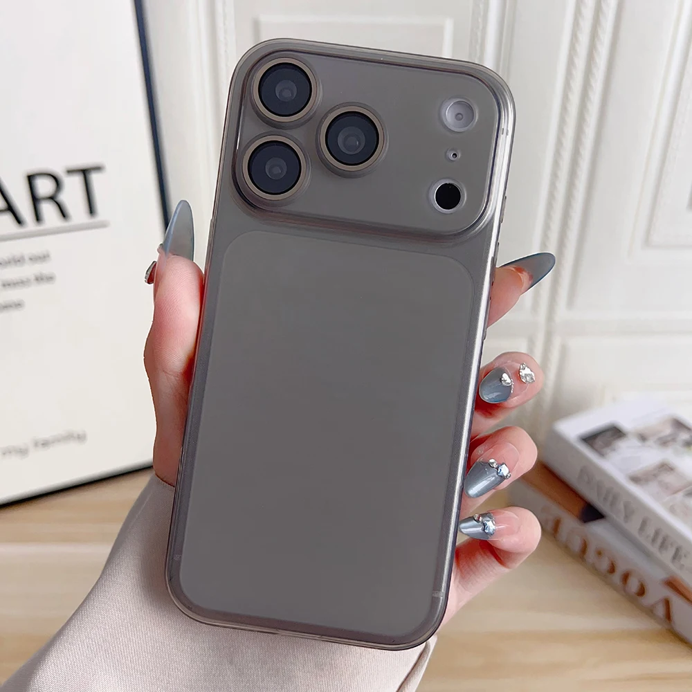 ตัวเลือกสินค้า เคสซิลิโคนนิ่มบางเฉียบ ปกป้องกล้อง iPhone 17 Air 16 Pro Max สีส้มด้านลูกกวาด