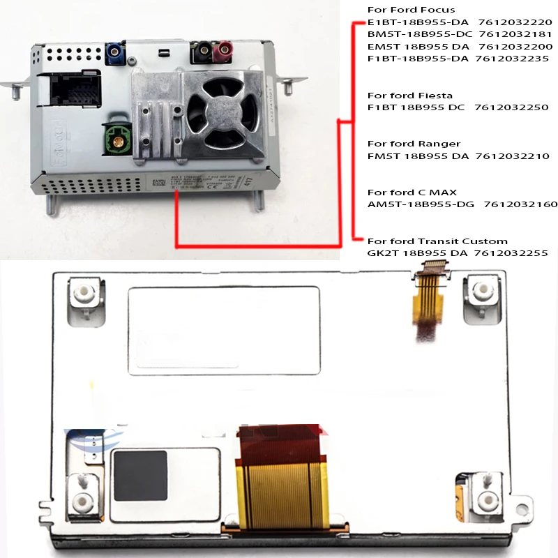 Display Di Navigazione Lcd Radio Da 5 Pollici Per Ford Fiesta Focus Kuga Ranger Transit C-Max Gk2T E1Bt Bm5T Em5T F1Bt 18B955 Nav Mfd Low