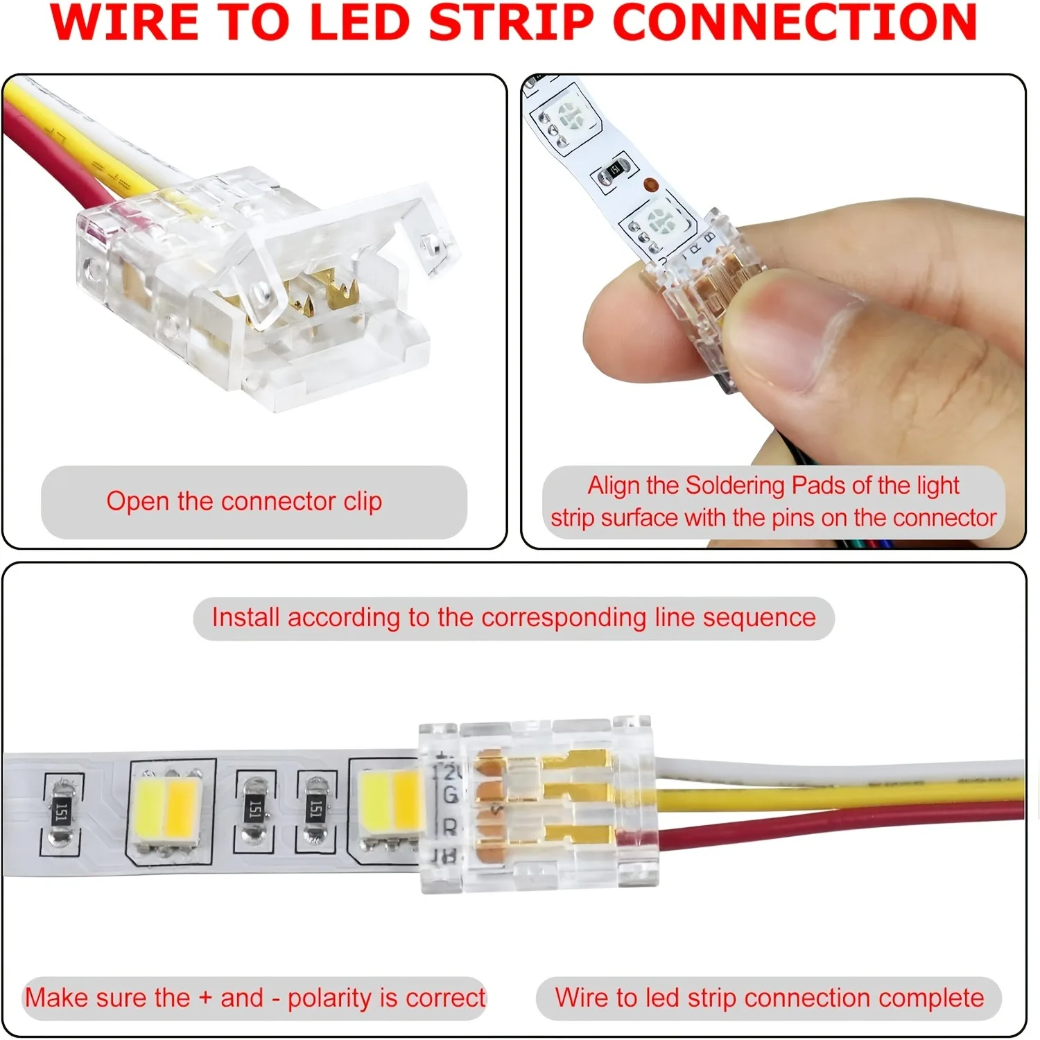 COB LED 와이어 커넥터8 10mm 연결 무땜납 미니 버클 FCOB RGB CCT LED 스트립 라이트 2 3핀 커넥터 와이어 포함 ?