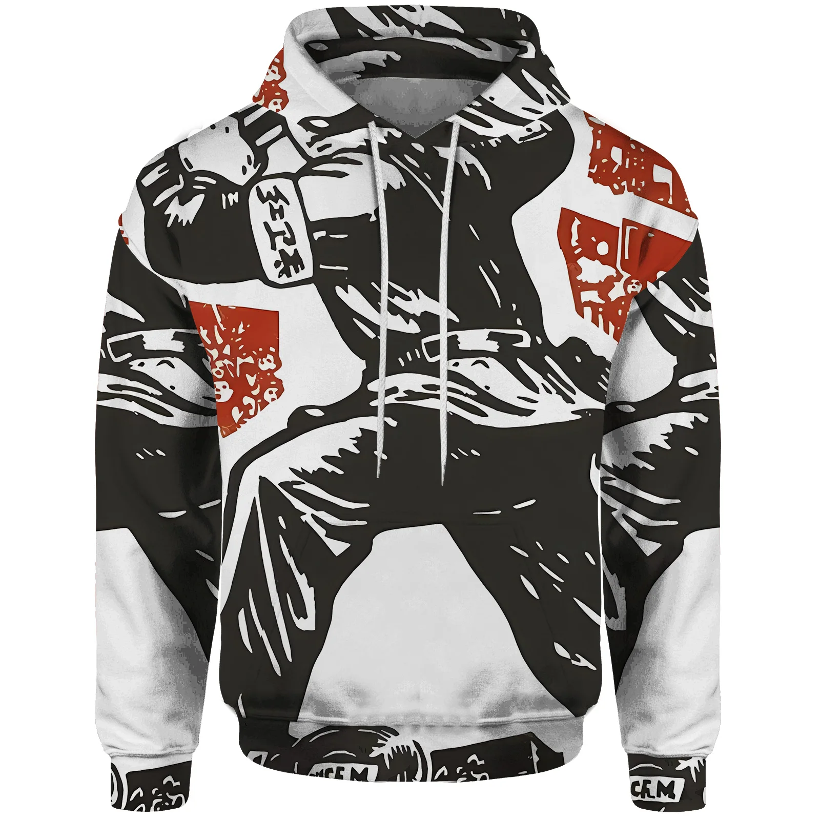 thumbnail image 1 of Sudadera con capucha para hombre con estampado de texto chino personalizado, cómoda y versátil, informal, 1 of 4