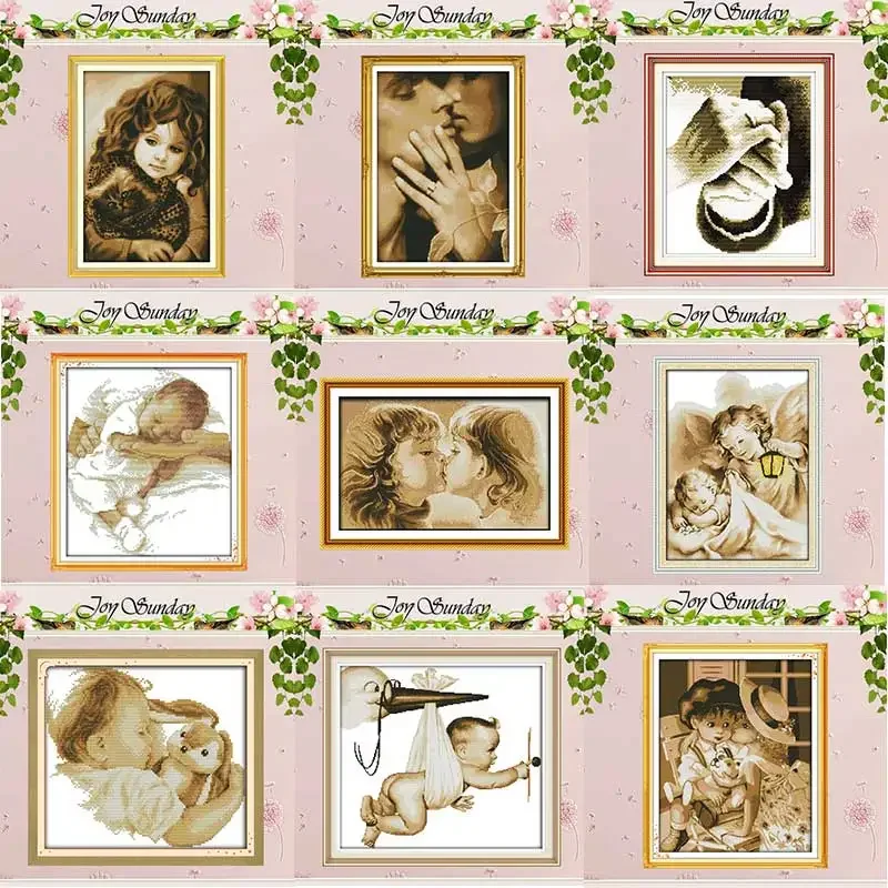 Cross Stitch Kit Little Girl Baby Angel Patterns 11CT 14CT 16CT Stamped DMC