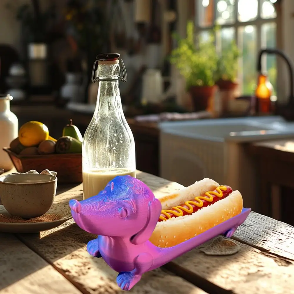 Dachshund Dog Tray for Home Decor Cute Hot Dog Dish 3D Printed Sausage Plate for Sandwiches Snacks Gift Dachshund Lovers
