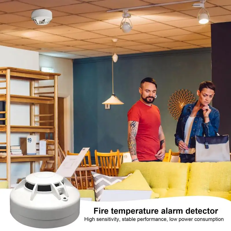 Detectores de fuego de advertencia instantánea para el hogar con batería, alarma de temperatura de sonido fuerte, alarma de vida útil de la batería