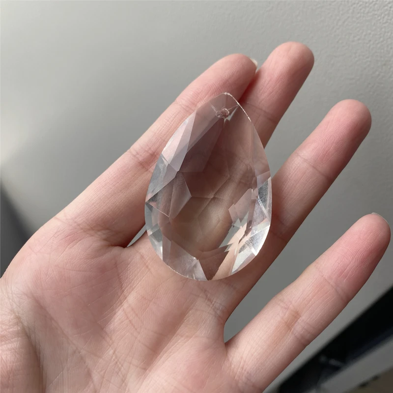 Clear Glass Tear Drop Crystal Chandelier Parts K9 Glass Suncatcher Prism Pendants 22mm 38mm 50mm 63mm 76mm