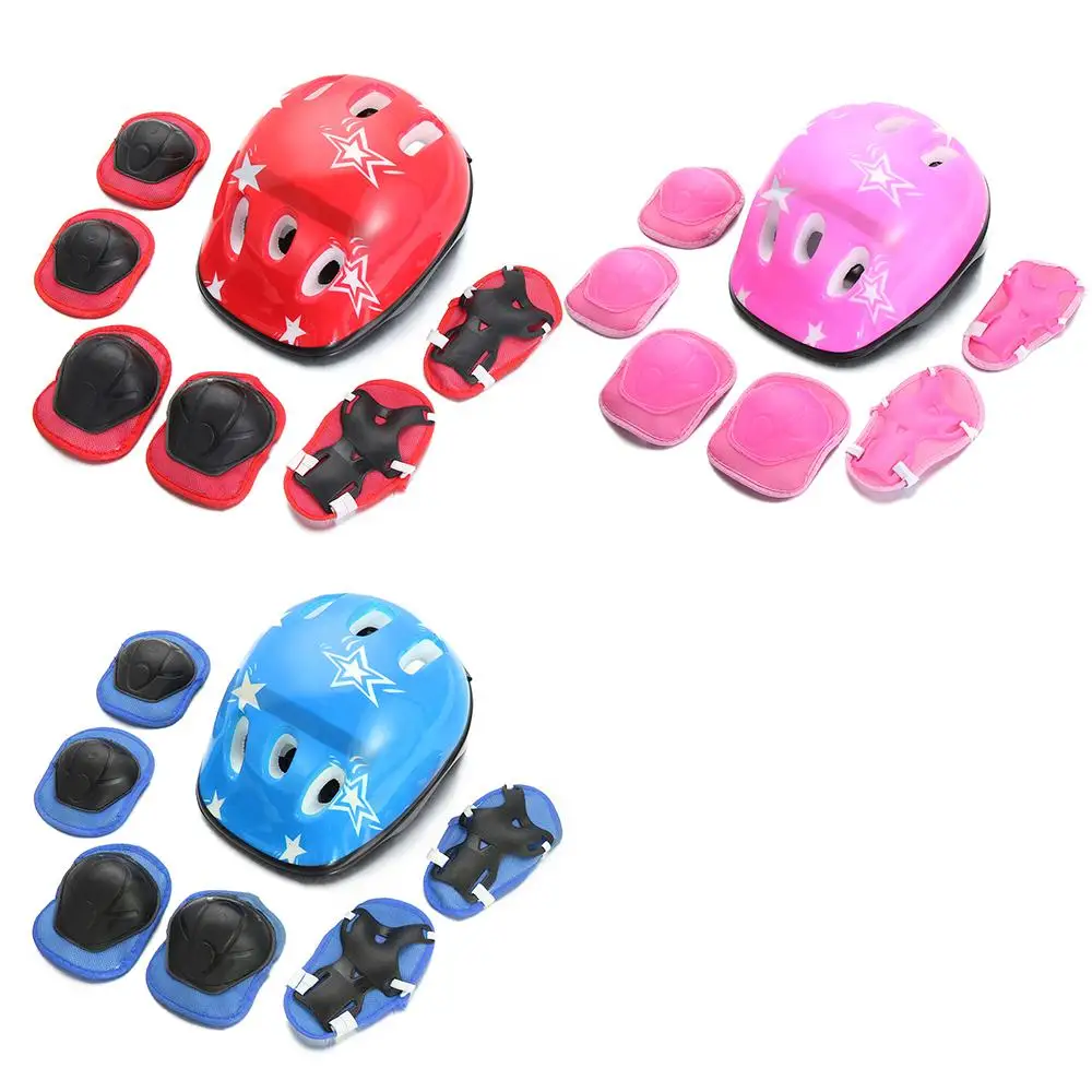 Kids Helmet Knee Elbow Pad Set Swegway Gear Skate Cycling Bike Safety
