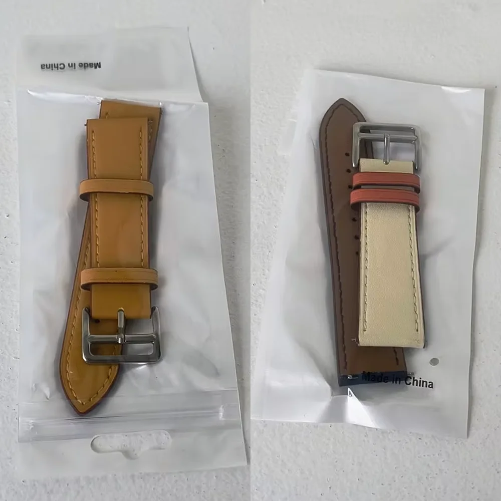 Premium Synthetic Leather Strap for Smartwatch - Elegant Bracelet with Connector