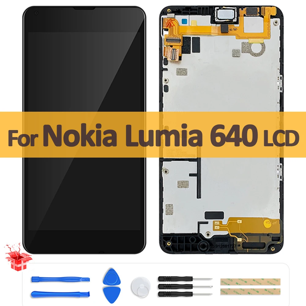 Display Originale Da 5.0 "Per Nokia Lumia 640 Display Lcd Touch Screen Digitizer Assembly Sostituzione Parti Con Telaio Per Lumia 640