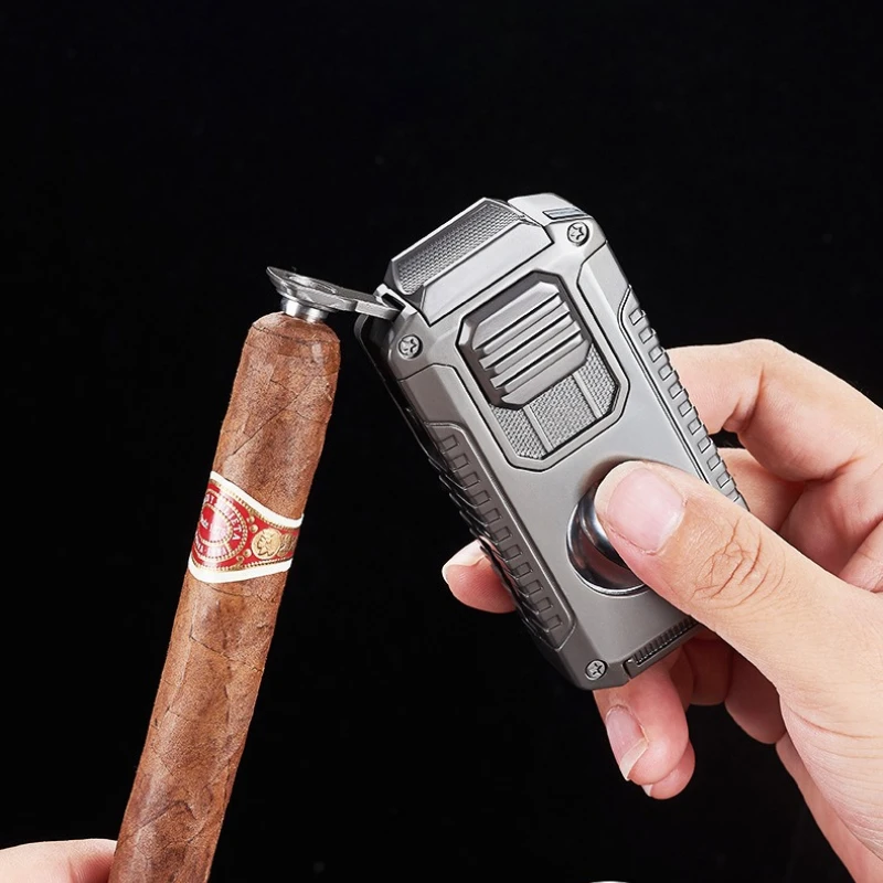 Portable Multi-function Jet Lighter with V-shaped Cigar Cutter 3