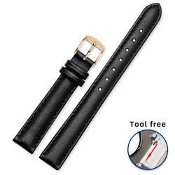 Premium Cowhide Leather Watch Band - Multi - Size Options - 20mm (Black gold buckle)