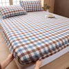 2025 New All-cotton Yarn-dyed Single Bed Hat Printed Checked Washed Mattress Cover Wrap Bed Cover 360 Degrees with Elastic 1