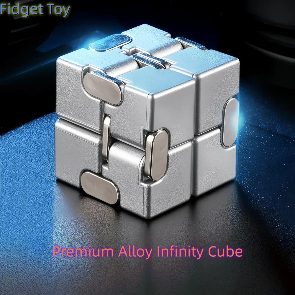 Cube infini en alliage, jouet anti-stress ultra-durable, sensoriel, pour adultes et enfants, cadeau pour soulager l'anxiété