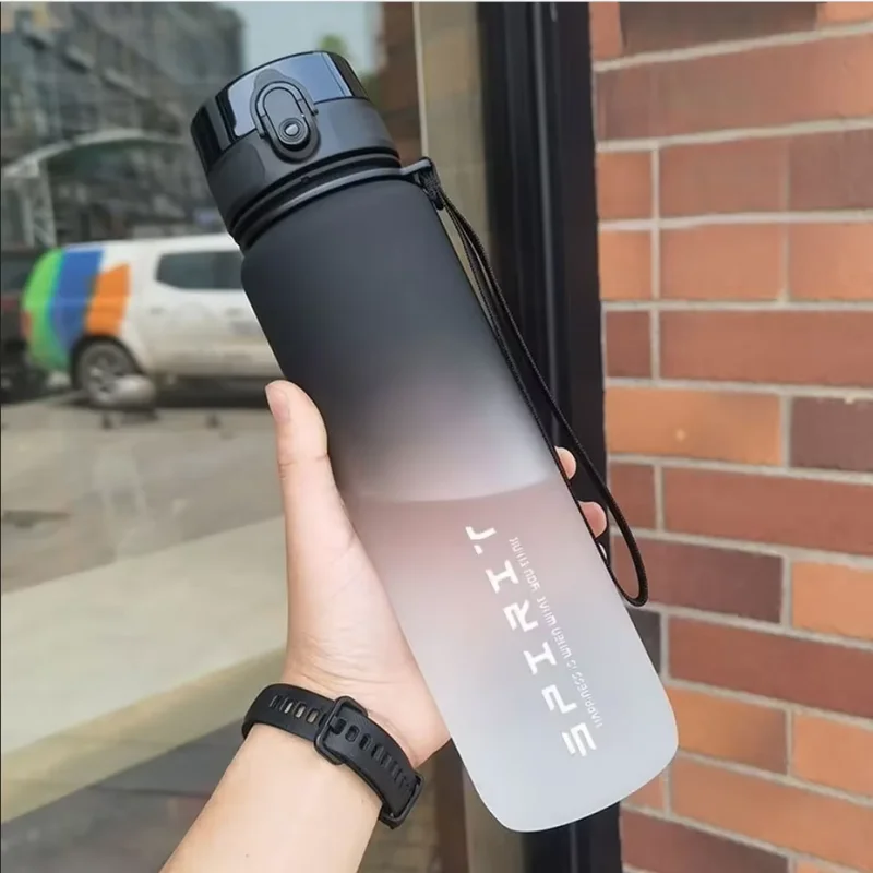Motivational Leak-Proof Large Capacity Sports Bottle for Outdoor and Gym Activities