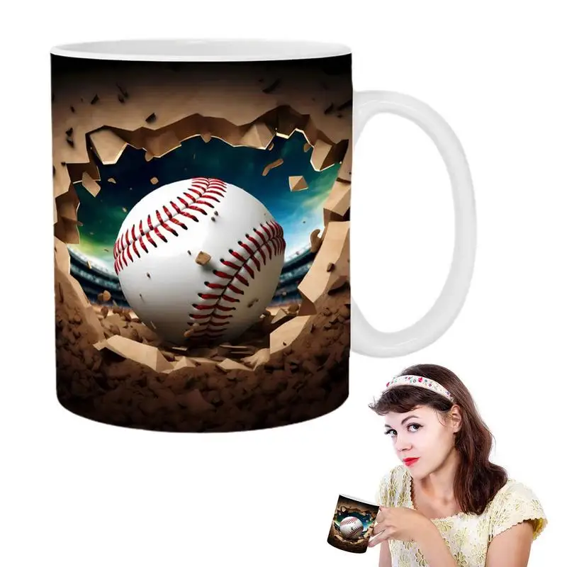 

3D Hot Chocolate Mugs 350ml 3D Sports Ball Pattern Ceramic Mugs Delicate And Smooth Creative Gifts For Coffee Table Computer