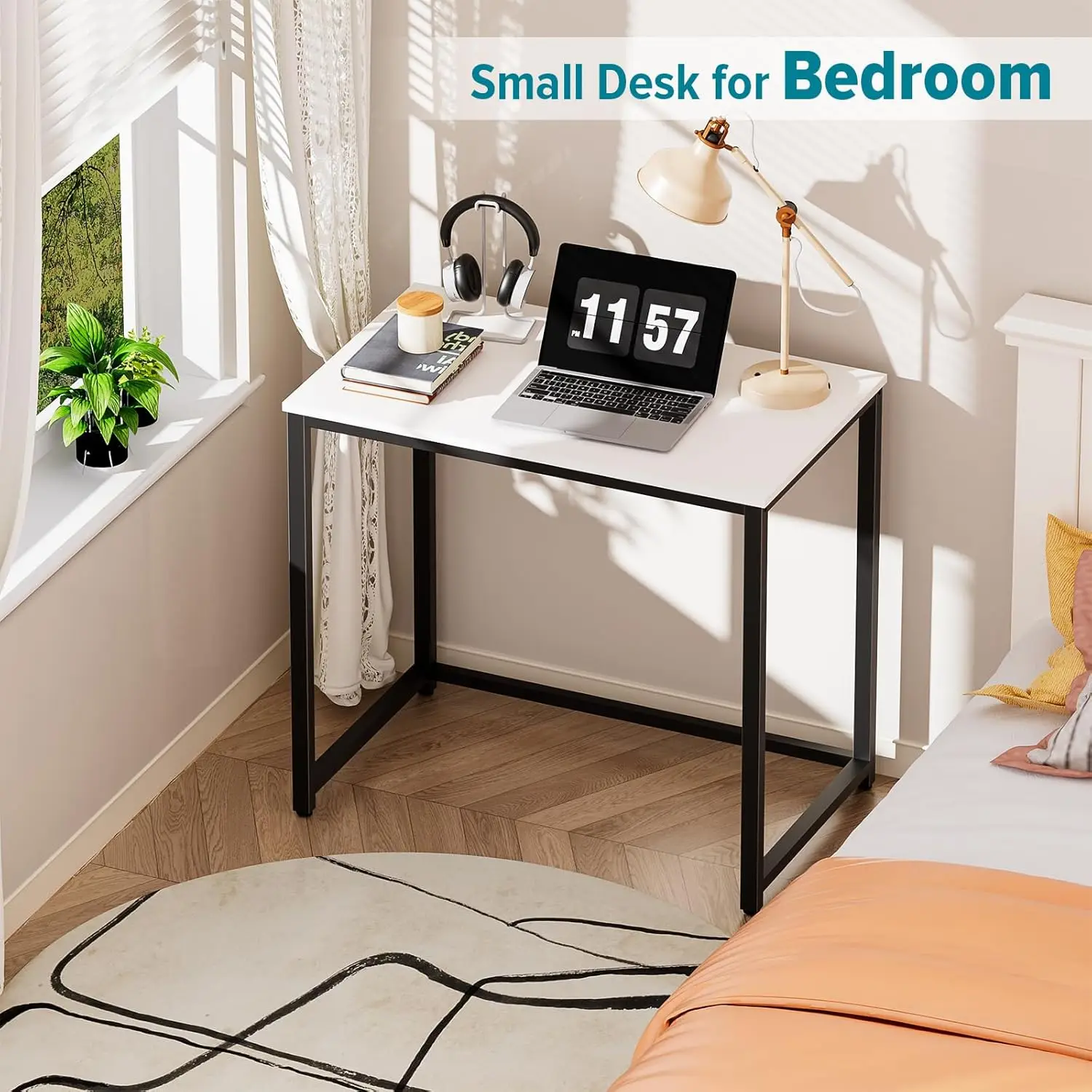 Small Computer Desk  Desk for Small Spaces Sturdy Home Office Desk Modern Gaming Desk Study Writing Laptop Table 4