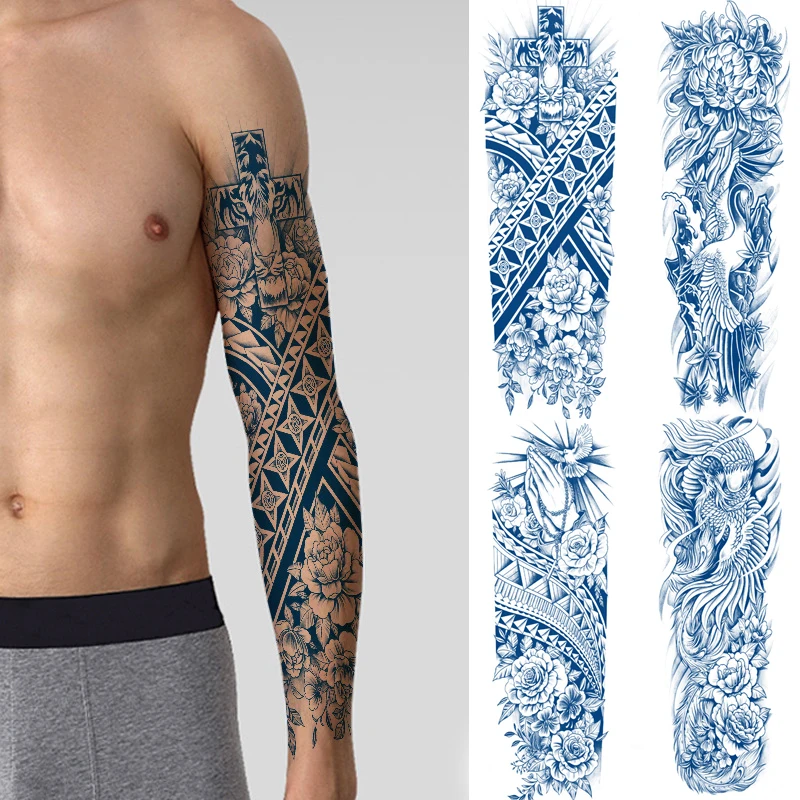Large Full Sleeve Tattoo Dragon Mechanical Waterproof Temporary Tatoo  Sticker Juice Long Lasting Men Women Geometric Fake Tatto| | - AliExpress