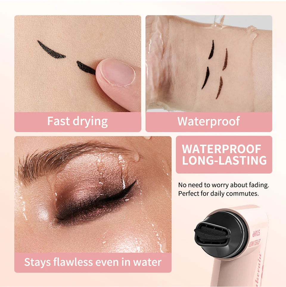 Lakerain Eyeliner Stamp Waterproof Fast Drying Precise Tip Liner_voghion.com
