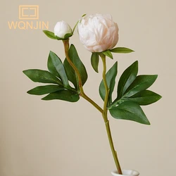 European-Style Simulated Peony Silk Flower Arrangement for Home and Wedding Decor (Champagne)