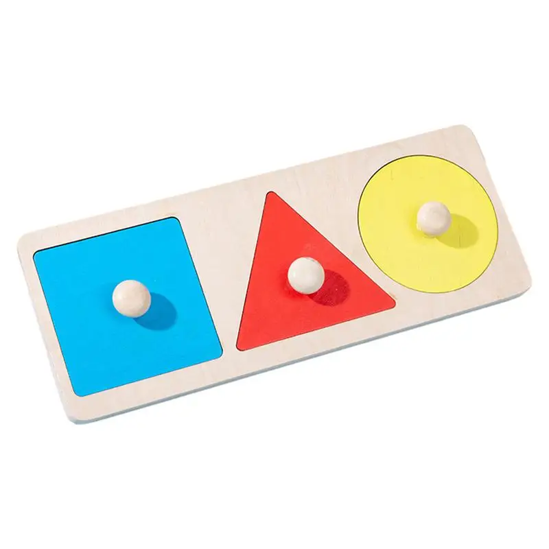 

Montessori Materials Colorful Geometry Grasping Board Wooden Pegged Grab Shape Sorting Board Toys For Baby Home Educational Toy