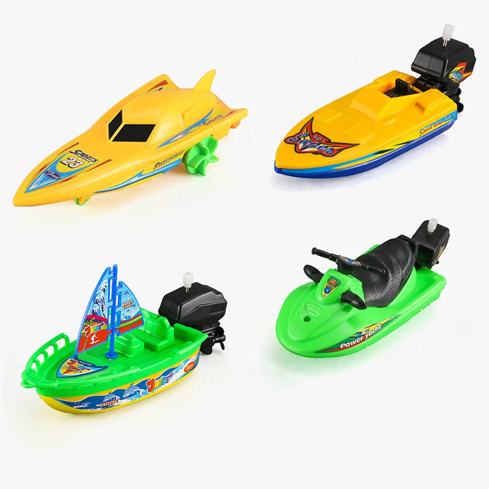 Jouets de bain en forme de bateau pour enfant en bas âge, dessin animé,  soleil, mécanique, liquimanquer, eau, natation, plage - AliExpress