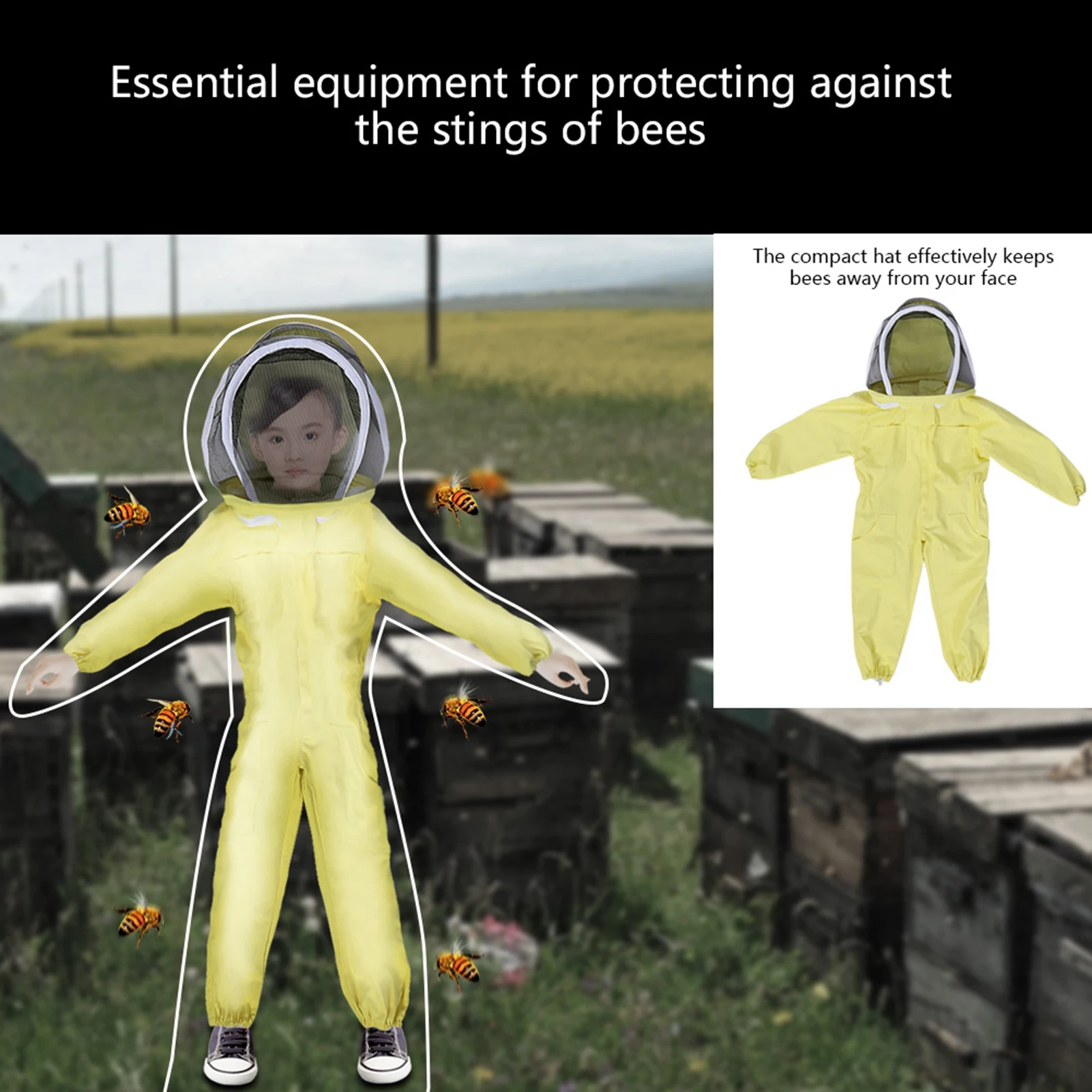 Beekeeping Suit Child Beekeeping Suit Professional Child Protective Bee Farm Visitor Equipment Jumpsuit