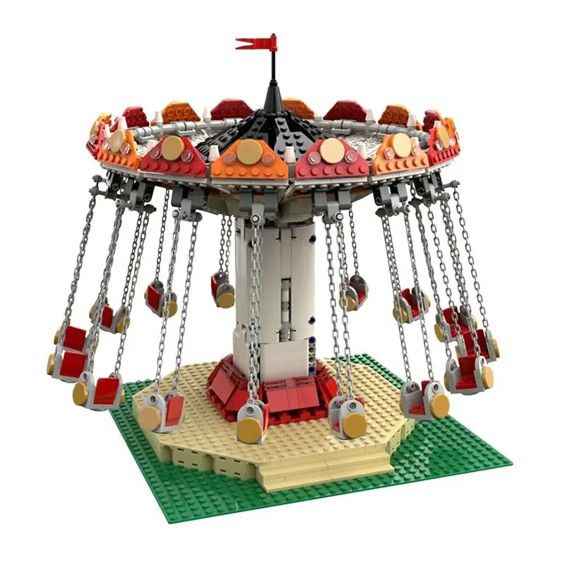 

MOC-36035 10257 Bricks Compatible Swing Ride Friend Amusement Park Blocks Roller Coaster Figure Model Toys Children