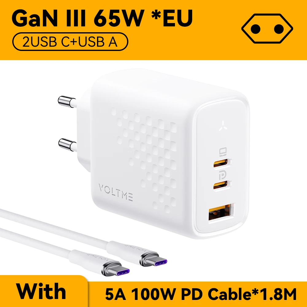 65W EU White Cable