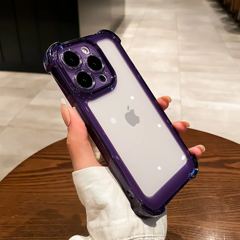 thumbnail image 1 of Luxury Transparent Silicone Phone Case For iPhone 15 14 13 12 11 Pro Max XR X XS 7 8 14 15 Plus SE 2020 Shockproof Soft Cover, 1 of 5